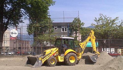 Digging up Asahi Baseball Diamond at Oppenheimer Park