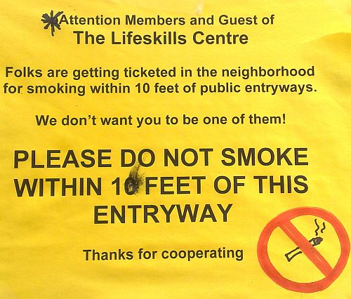 Lifeskills smoking being ticketed