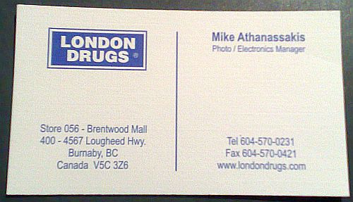 mike A business card