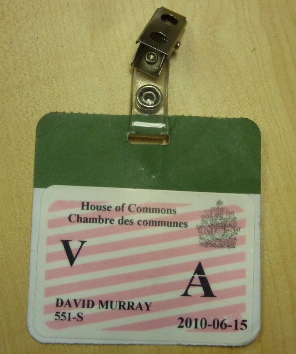 Dave Murray House of Commons pass