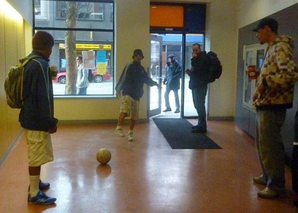 3 AHA MEDIA films Woodwards FC team in Vancouver DTES