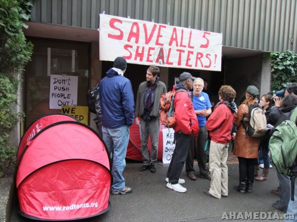 10 AHA MEDIA films Press conference at Homeless Shelter to be closed down in Vancouver