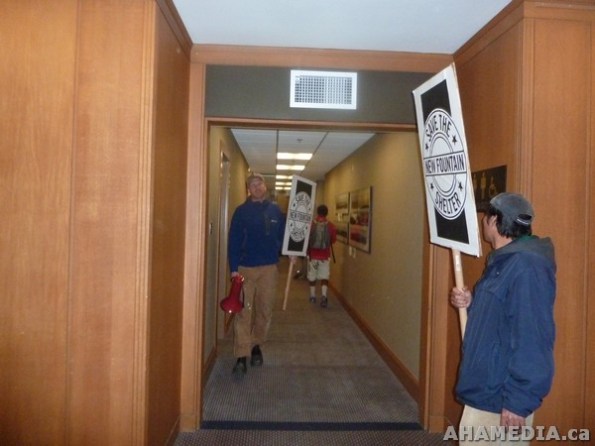 12 AHA MEDIA films Protest at Vancouver City Hall to SAVE New Fountain Shelter in DTES