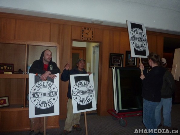 20 AHA MEDIA films Protest at Vancouver City Hall to SAVE New Fountain Shelter in DTES