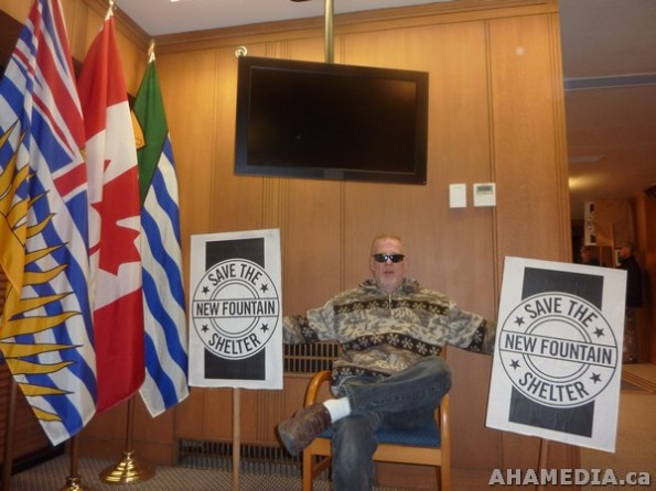 31 AHA MEDIA films Protest at Vancouver City Hall to SAVE New Fountain Shelter in DTES