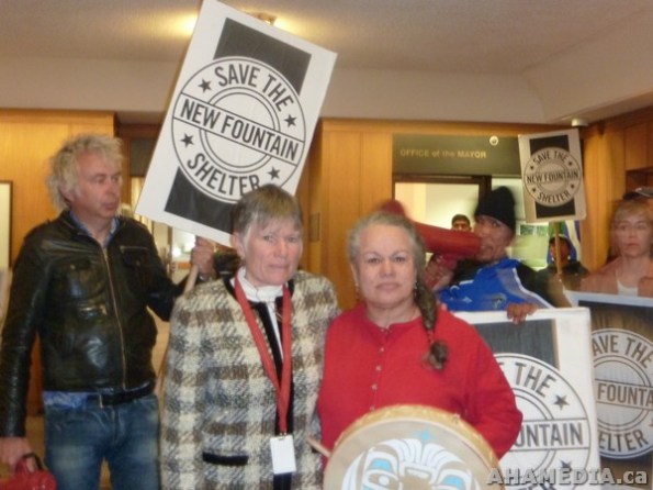 37 AHA MEDIA films Protest at Vancouver City Hall to SAVE New Fountain Shelter in DTES