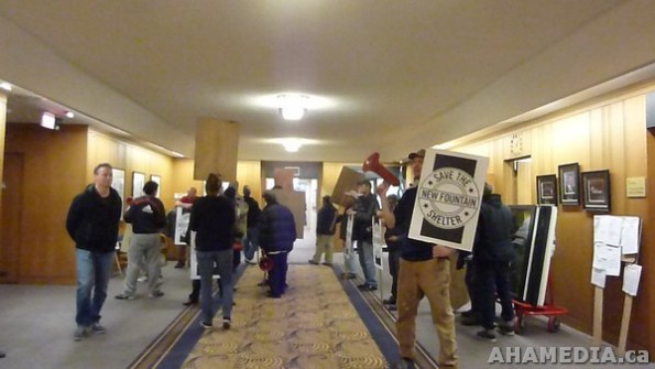 54 AHA MEDIA films Protest at Vancouver City Hall to SAVE New Fountain Shelter in DTES