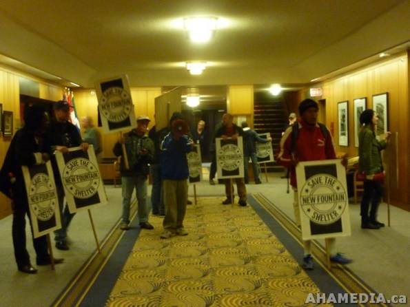 64 AHA MEDIA films Protest at Vancouver City Hall to SAVE New Fountain Shelter in DTES