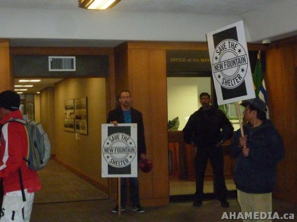 73 AHA MEDIA films Protest at Vancouver City Hall to SAVE New Fountain Shelter in DTES
