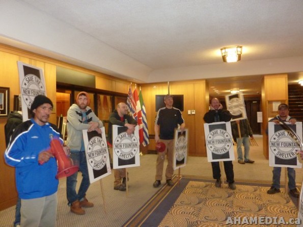 79 AHA MEDIA films Protest at Vancouver City Hall to SAVE New Fountain Shelter in DTES