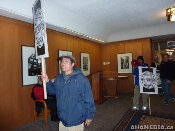 8 AHA MEDIA films Protest at Vancouver City Hall to SAVE New Fountain Shelter in DTES