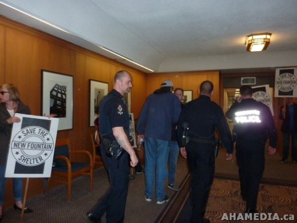 80 AHA MEDIA films Protest at Vancouver City Hall to SAVE New Fountain Shelter in DTES