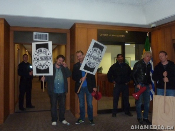 82 AHA MEDIA films Protest at Vancouver City Hall to SAVE New Fountain Shelter in DTES