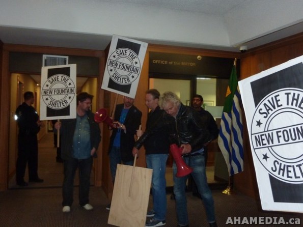83 AHA MEDIA films Protest at Vancouver City Hall to SAVE New Fountain Shelter in DTES