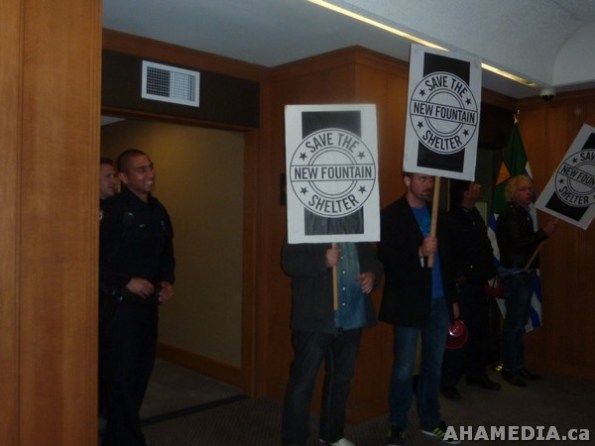 84 AHA MEDIA films Protest at Vancouver City Hall to SAVE New Fountain Shelter in DTES