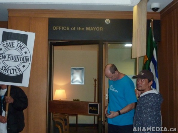 9 AHA MEDIA films Protest at Vancouver City Hall to SAVE New Fountain Shelter in DTES