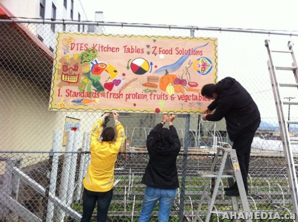 12 AHA MEDIA filmed DTES NH Right to Food Murals going up