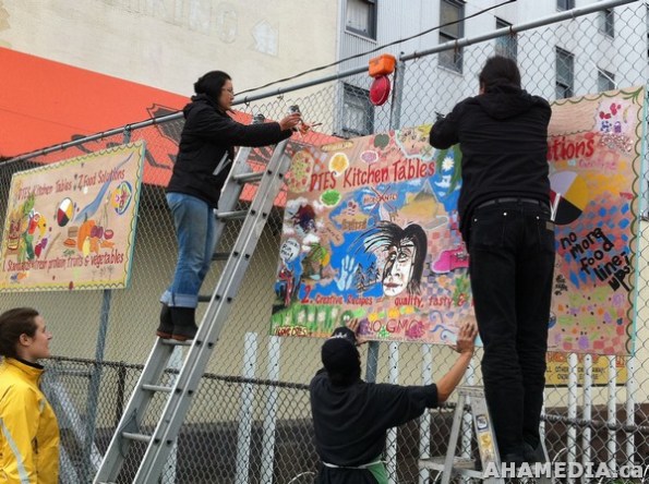 14 AHA MEDIA filmed DTES NH Right to Food Murals going up