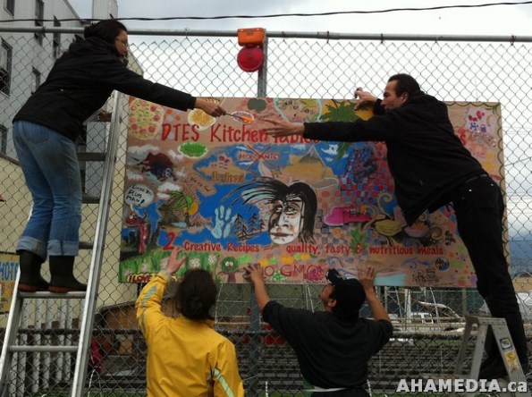 15 AHA MEDIA filmed DTES NH Right to Food Murals going up