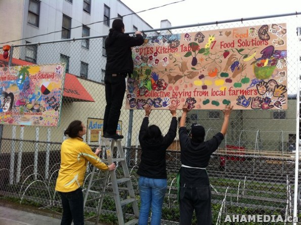 26 AHA MEDIA filmed DTES NH Right to Food Murals going up