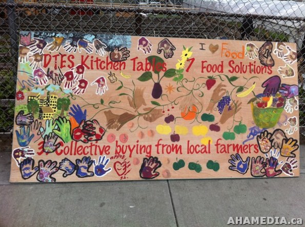 3 AHA MEDIA filmed DTES NH Right to Food Murals going up