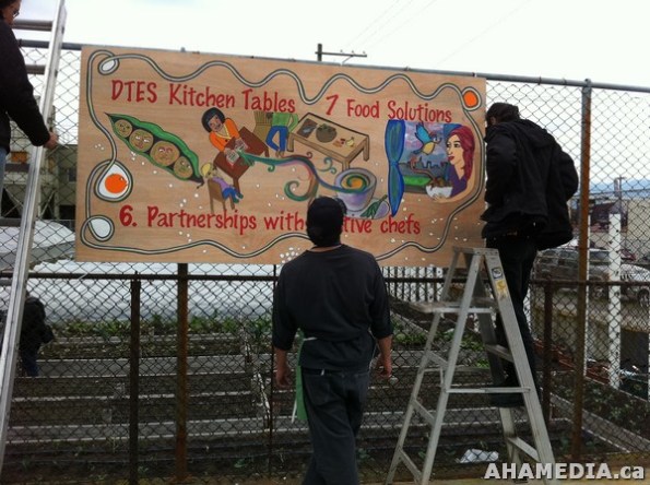 40 AHA MEDIA filmed DTES NH Right to Food Murals going up