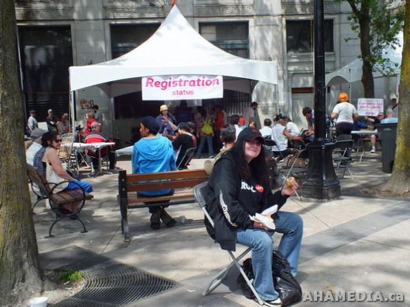 14 AHA MEDIA films HIV testing event at Pigeon Park in Vancouver DTES