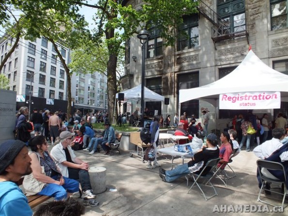 17 AHA MEDIA films HIV testing event at Pigeon Park in Vancouver DTES