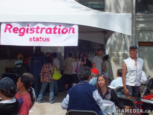 18 AHA MEDIA films HIV testing event at Pigeon Park in Vancouver DTES