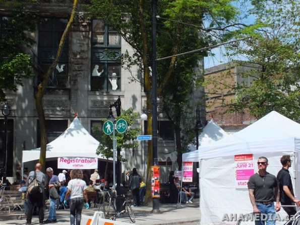 29 AHA MEDIA films HIV testing event at Pigeon Park in Vancouver DTES