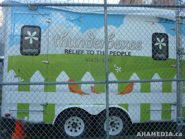 12 AHA MEDIA films at Thunderboxes Public Toilets in Vancouver DTES