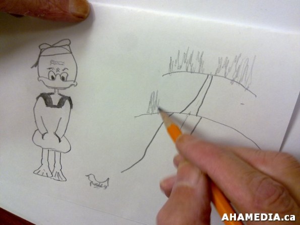 4 AHA MEDIA learns cartooning from Ian Savage, Artist in Vancouver