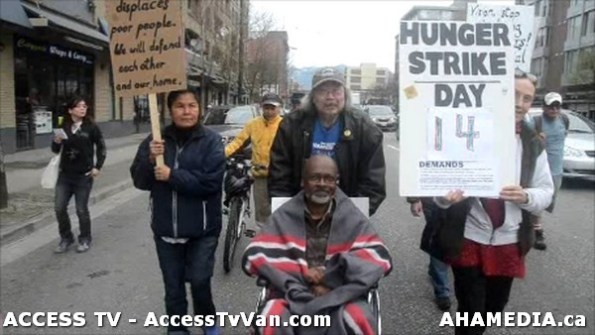 58 AHA MEDIA supports Homeless Dave Hunger Strike to City Hall in Vancouver