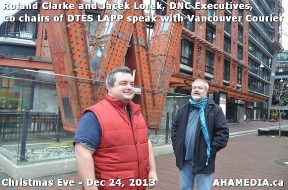8 AHA MEDIA sees Roland Clarke + Jacek Lorek, DNC Executives, Co-chair DTES LAPP w Vancouver Courier
