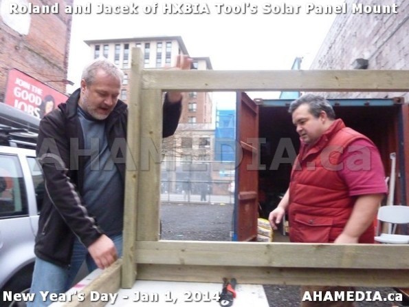 115 AHA MEDIA sees HXBIA Tool test fit solar panel mount on New Year Day Jan 1, 2014