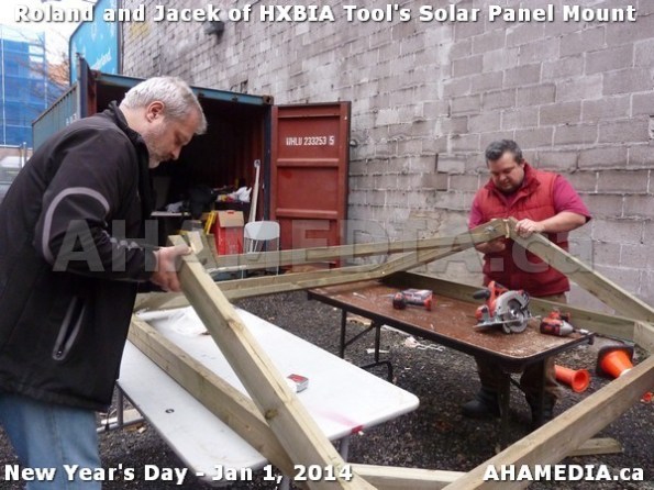 136 AHA MEDIA sees HXBIA Tool test fit solar panel mount on New Year Day Jan 1, 2014