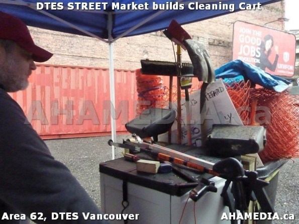 16 AHA MEDIA sees Jacek Lorek build a cleaning cart for DTES Street Market in Vancouver
