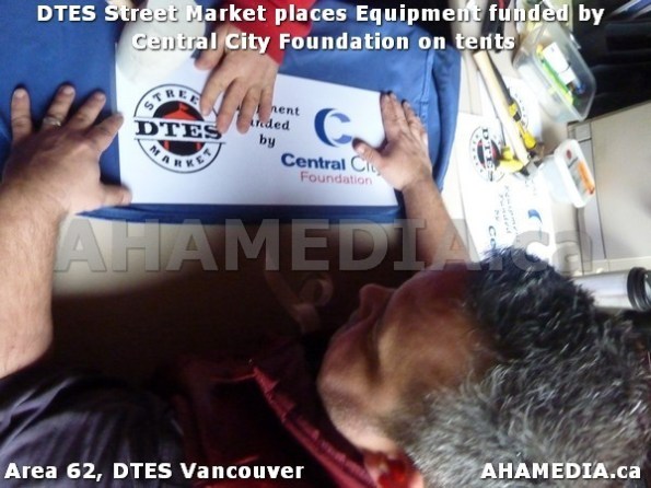 2 AHA MEDIA sees DTES Street Market place Sponsorship by Central City Foundation on Tents