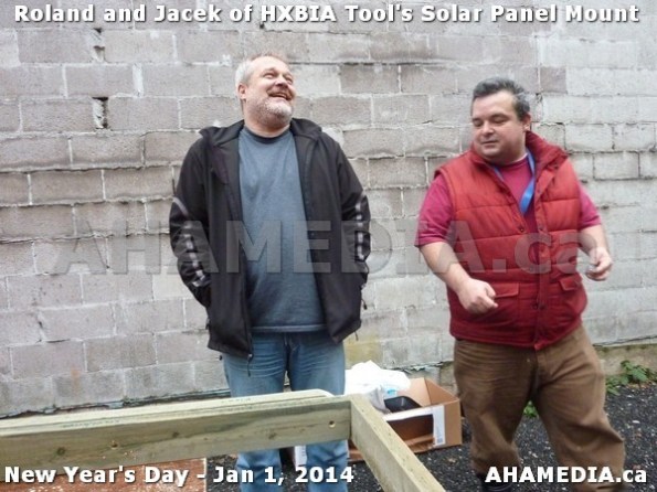 56 AHA MEDIA sees HXBIA Tool test fit solar panel mount on New Year Day Jan 1, 2014