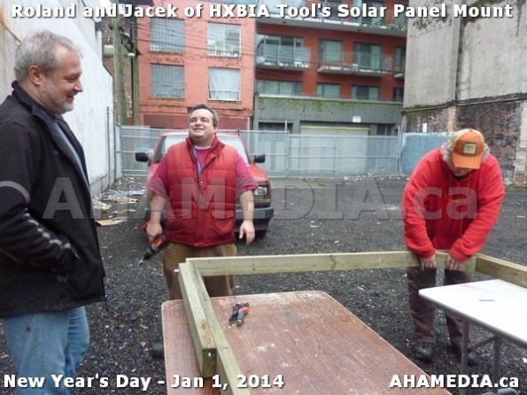 61 AHA MEDIA sees HXBIA Tool test fit solar panel mount on New Year Day Jan 1, 2014