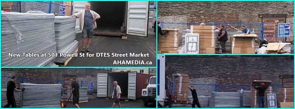 New Tables at 501 Powell St for DTES Street Market in Vancouver