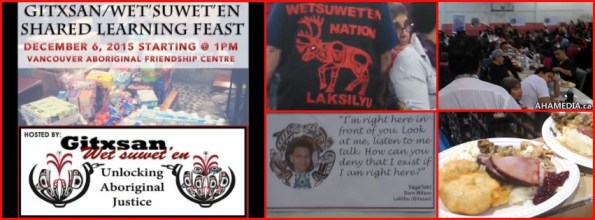 0 AHA MEDIA at Gitxsan Wet'suwet'en Shared Learning Feast in Vancouver on Dec 6 2015